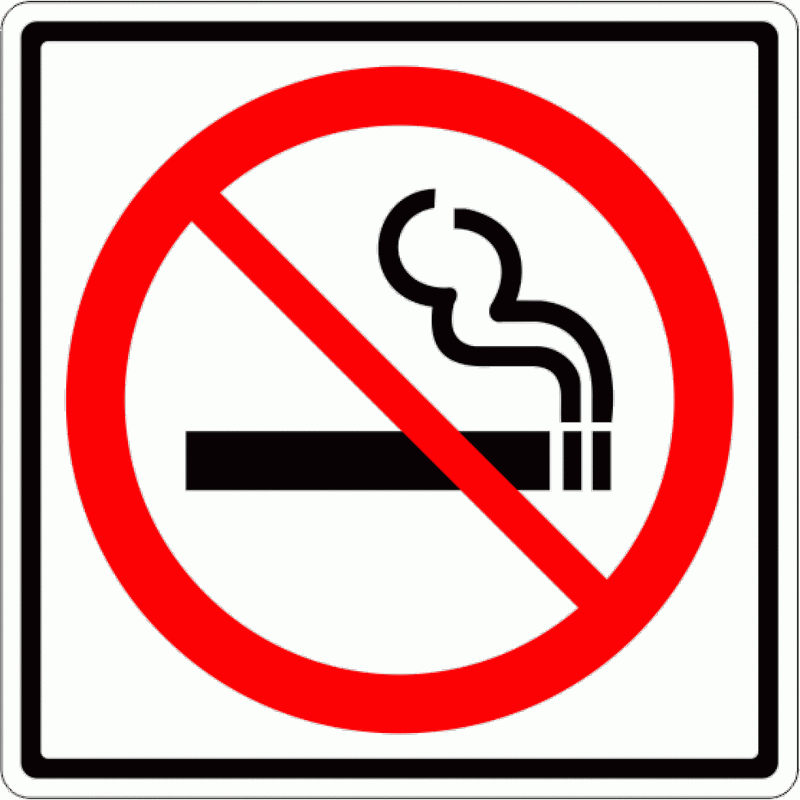 PLASTIC SIGN 8'' X 12'' NO SMOKING