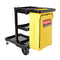CLEANING CART BLACK WITH ZIPPERED YELLOW BAG