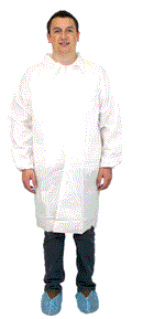 LABCOAT POLYPROPYLENE BLANC SANS POCHE MÉD 30/CS