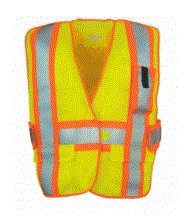 YELLOW SECURITY VEST 4" BAND WITH POCKET