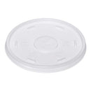 COUVERCLE PLAT AVEC TROU POUR PAILLE EN PLAST. (16SL) 16 OZ