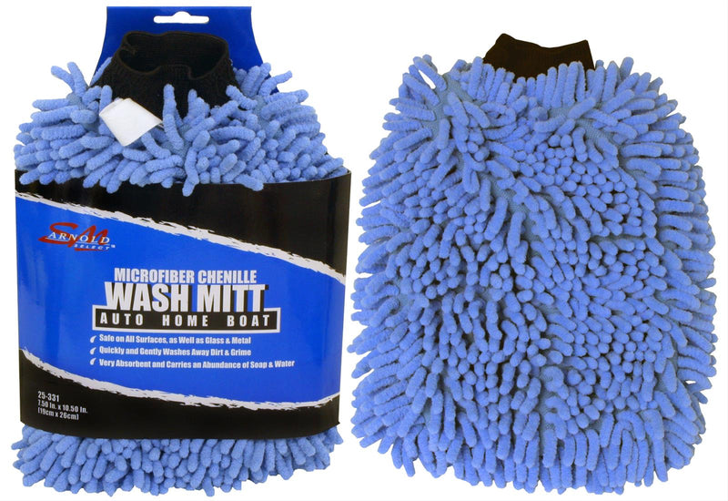 MICRO CHENILLE WASH MITT W/ CUFF - 9" x 11" (25-331)