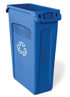 SLIM JIM RECYCLING BIN WITH VENTING CHANNELS BLUE