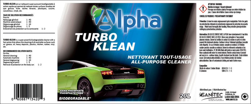 TURBO KLEAN MULTI PURPOSE 20L LEMON