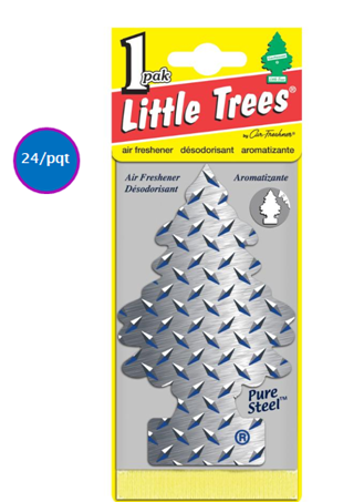 LITTLE TREES DÉSODORISANT PURE STEEL 24/PQT